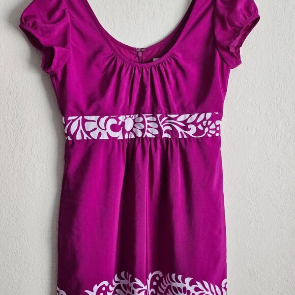 Banana Republic Flattering Cap sleeve pink Empire Waist Party Boho midi dress 2 - Picture 1 of 8